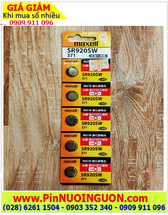 COMBO 01vỉ 5viên MAXELL SR920SW-Pin 371 Silver Oxide 1.55v chính hãng _Giá chỉ 95.000đ/ Vỉ 5viên